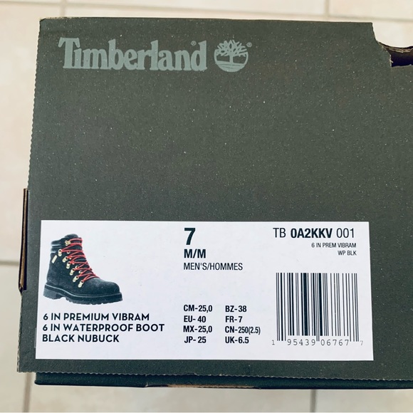 #SOLD# Timberland NIB 6” Premium Vibram Waterproof "Black Nubuck" boots.SIZE 7 - Picture 6 of 16